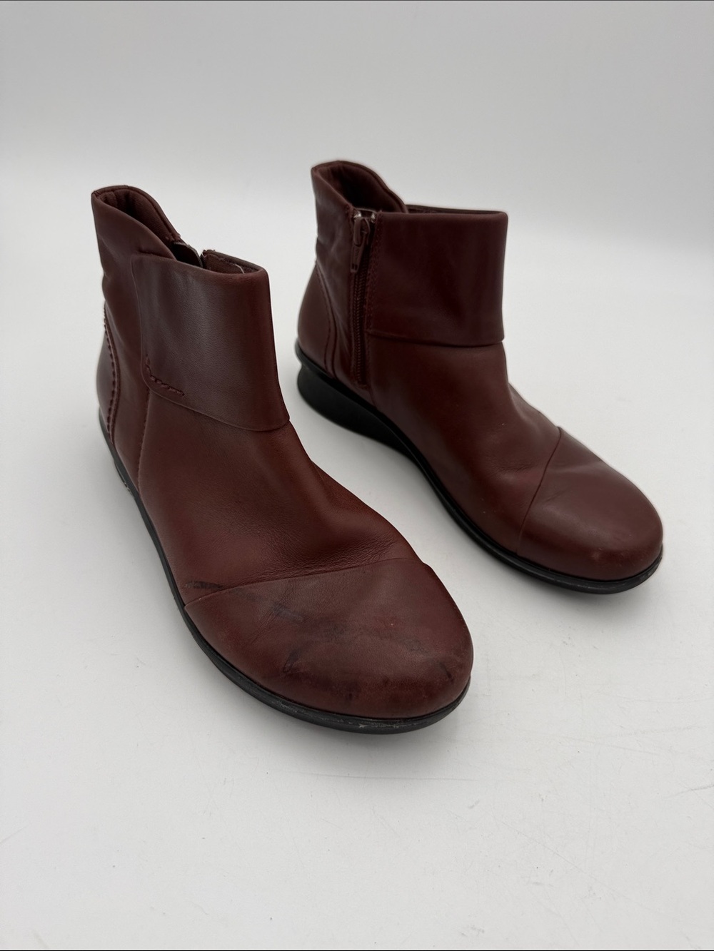 Clarks Leather Ankle Boots Dark Brown women 7M comfort fall winter casual office